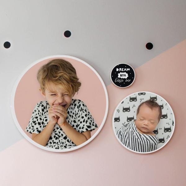 circle photo wooden prints